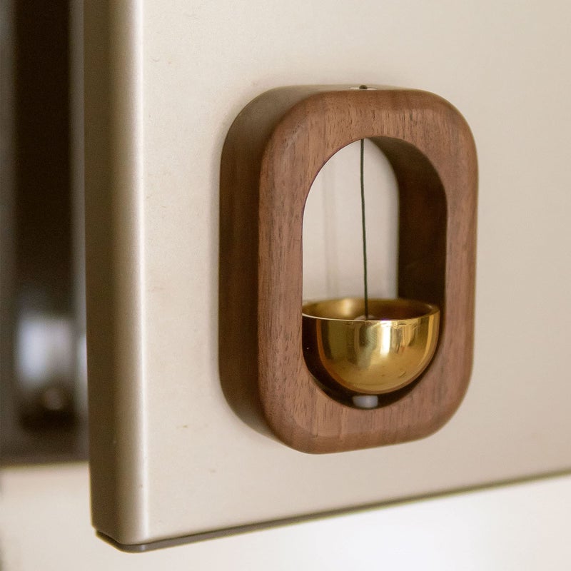 SANOSY Magnetic Shopkeepers Bell Wood Doorbell Wind Chime for Refrigerator  Room  Porch  Garden  Backyard  Restaurant Home Garden Windchime Housewarming Gift(Walnut) - Image 5